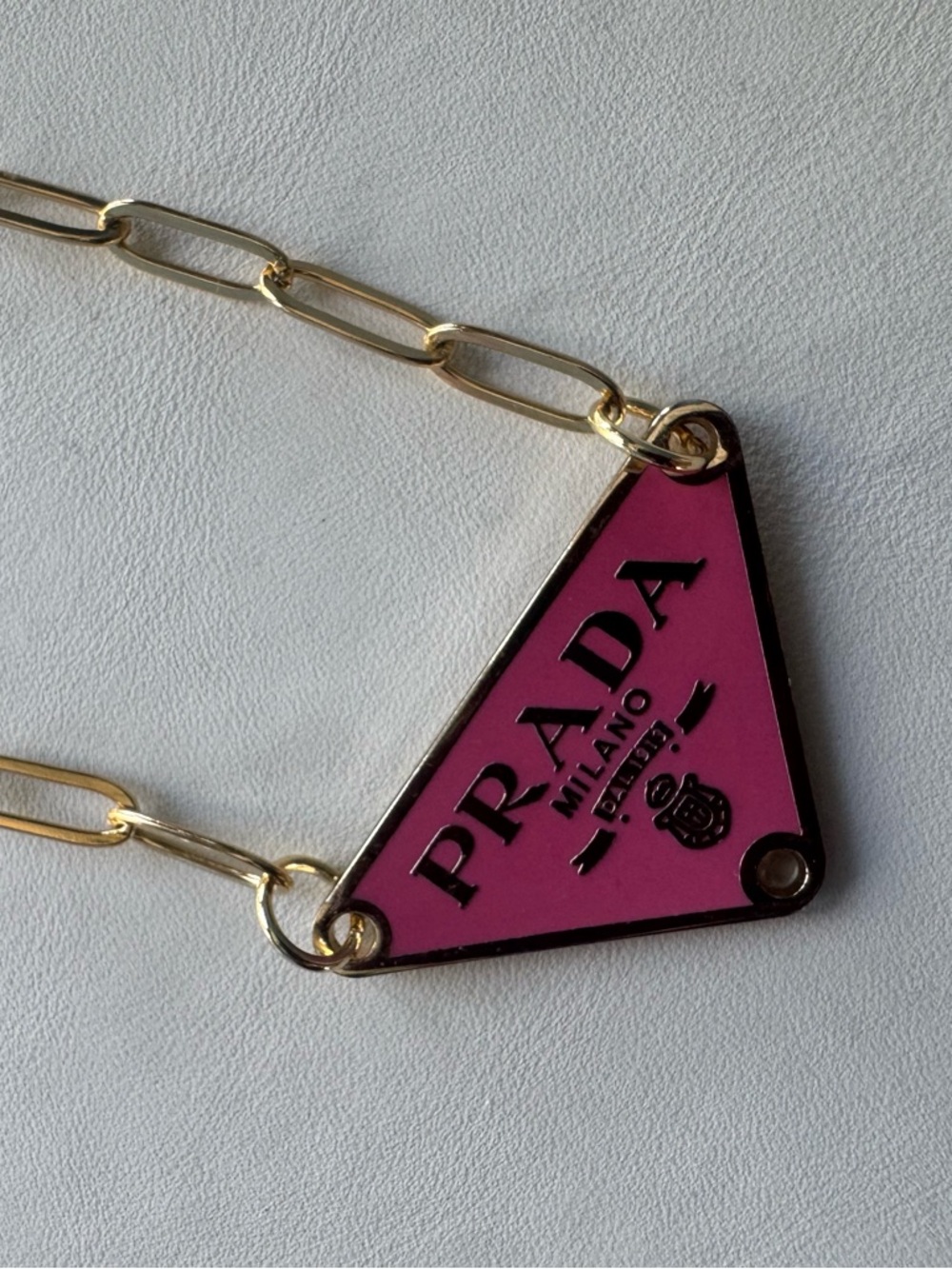 Prada triangle necklace